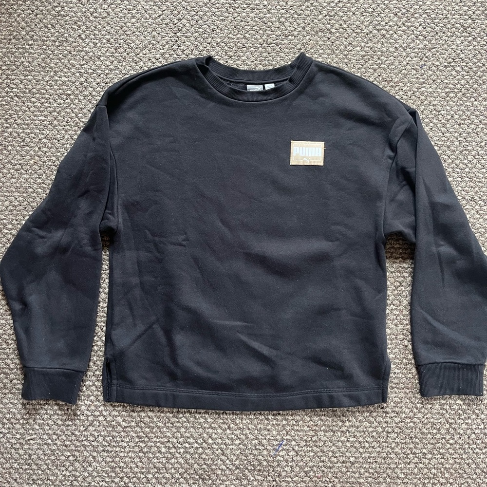 Puma Black Sweatshirt with Tan Logo Patch